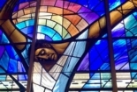 Stained glass window of Black Jesus