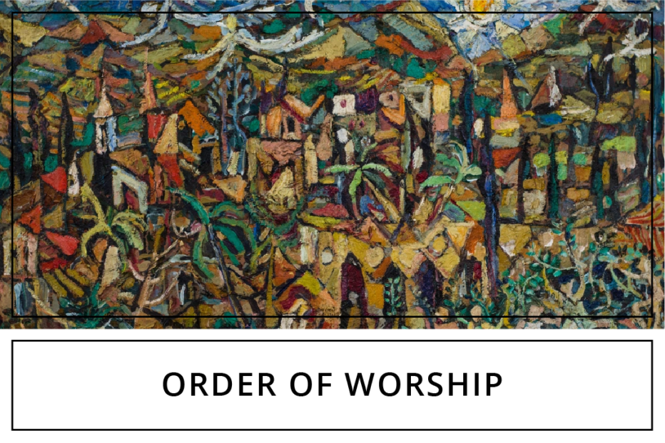 Order of Worship with Triumphal Entry painting