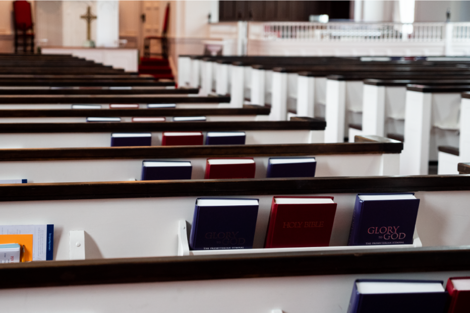 Hymnals and pews