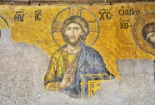 Golden mosaic of Christ