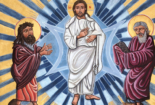 Transfiguration icon with radiant beams